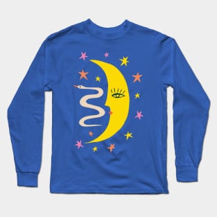 Moon Stars and Snake Long Sleeve T-Shirt